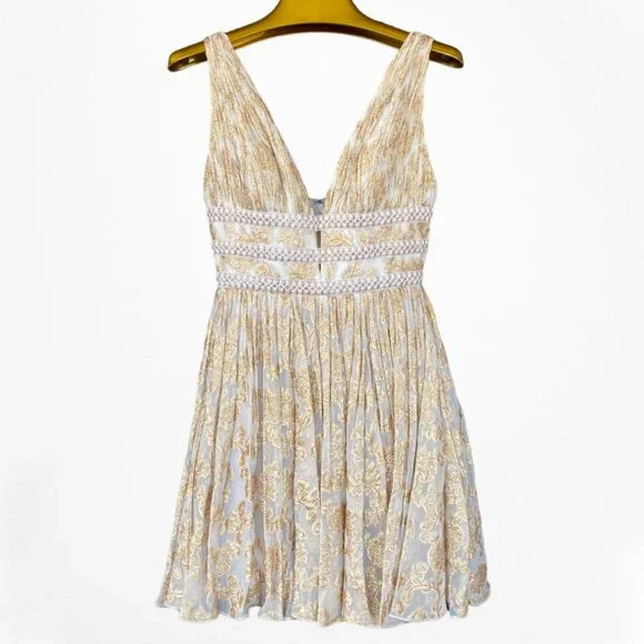 shona joy willow ruffle mini dress Shona Joy - Iridescent Long Sleeve Mini Dress